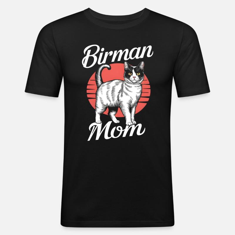 Katze Birma Geschenk - Männer Slim Fit T-Shirt - Schwarz