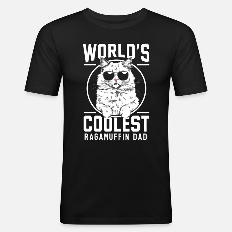Katze Ragamuffin Geschenk - Männer Slim Fit T-Shirt - Schwarz