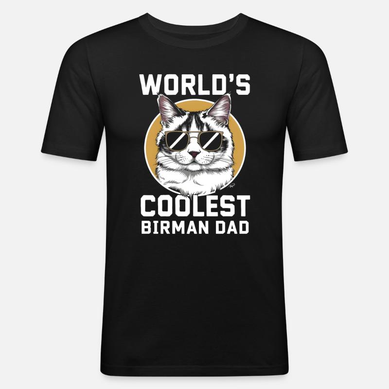 Katze Birma Geschenk - Männer Slim Fit T-Shirt - Schwarz
