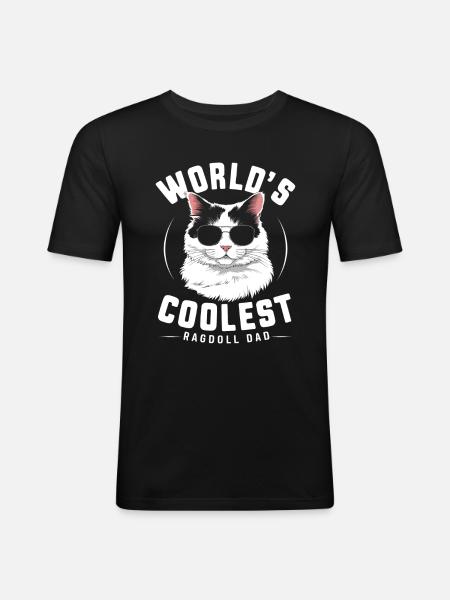 Katze Ragdoll Geschenk - Männer Slim Fit T-Shirt - Schwarz