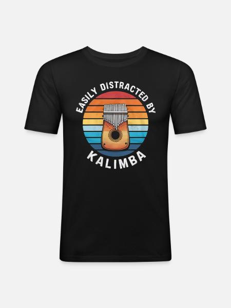 Idiophon Kalimba Geschenk - Männer Slim Fit T-Shirt - Schwarz