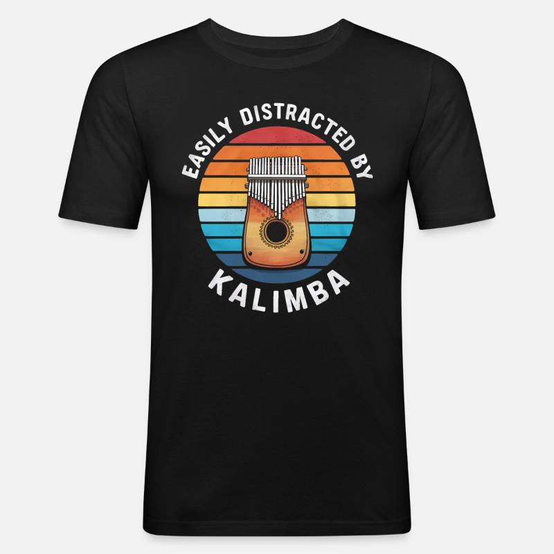 Idiophon Kalimba Geschenk - Männer Slim Fit T-Shirt - Schwarz