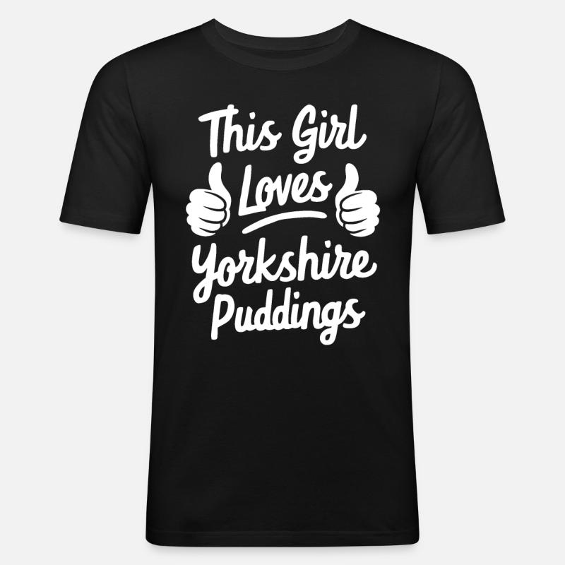 Yorkshire Pudding Geschenk - Männer Slim Fit T-Shirt - Schwarz