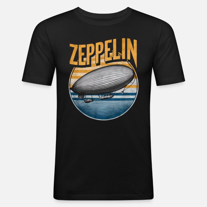 Luftschiff Zeppelin Geschenk - Männer Slim Fit T-Shirt - Schwarz