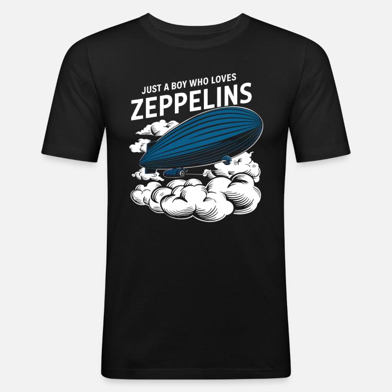 Luftschiff Zeppelin Geschenk - Männer Slim Fit T-Shirt - Schwarz