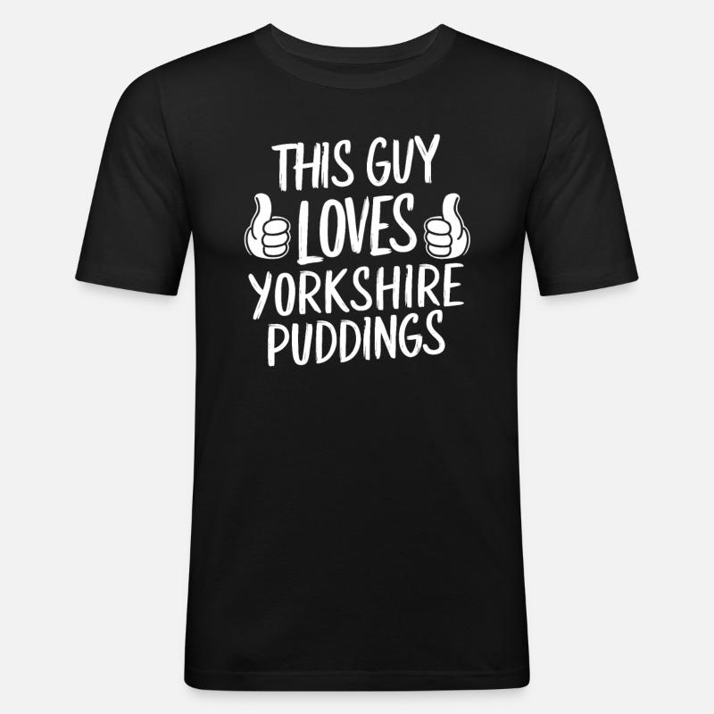 Yorkshire Pudding Geschenk - Männer Slim Fit T-Shirt - Schwarz