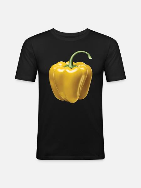 Paprika Geschenk - Männer Slim Fit T-Shirt - Schwarz
