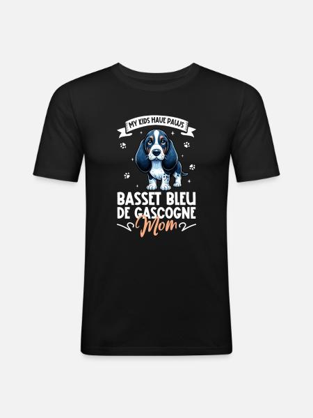 Basset bleu de Gascogne Mama - Men's Slim Fit T-Shirt - black