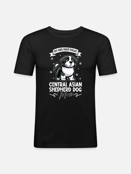 Central Asian Ovcharka Mama - Men's Slim Fit T-Shirt - black