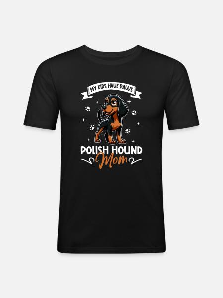 Polish Hound Mama - Men's Slim Fit T-Shirt - black