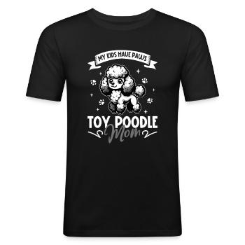 Moman caniche jouet - T-shirt près du corps Homme - noir - Devant - Nik (191cm)