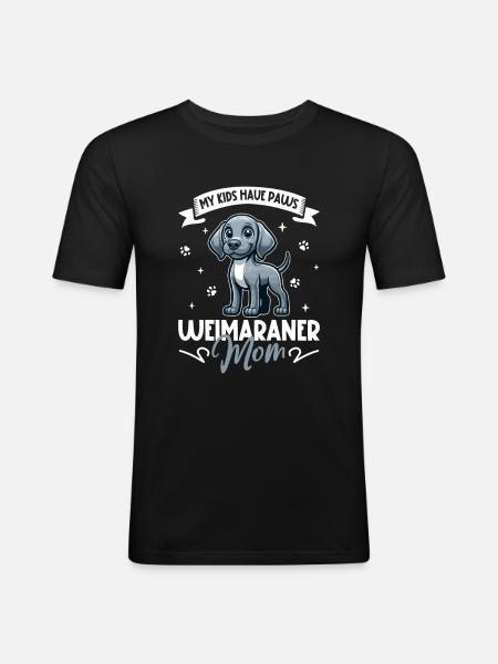 Weimaraner Mama - Männer Slim Fit T-Shirt - Schwarz