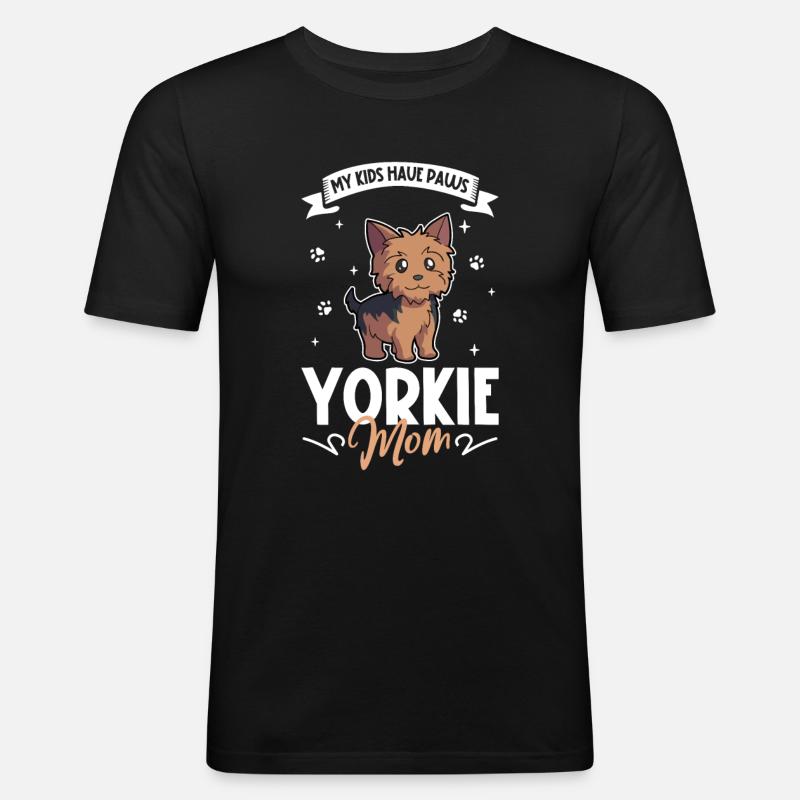 Yorkshire Terrier Mama - Männer Slim Fit T-Shirt - Schwarz