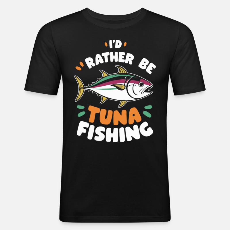 Thunfisch - Männer Slim Fit T-Shirt - Schwarz