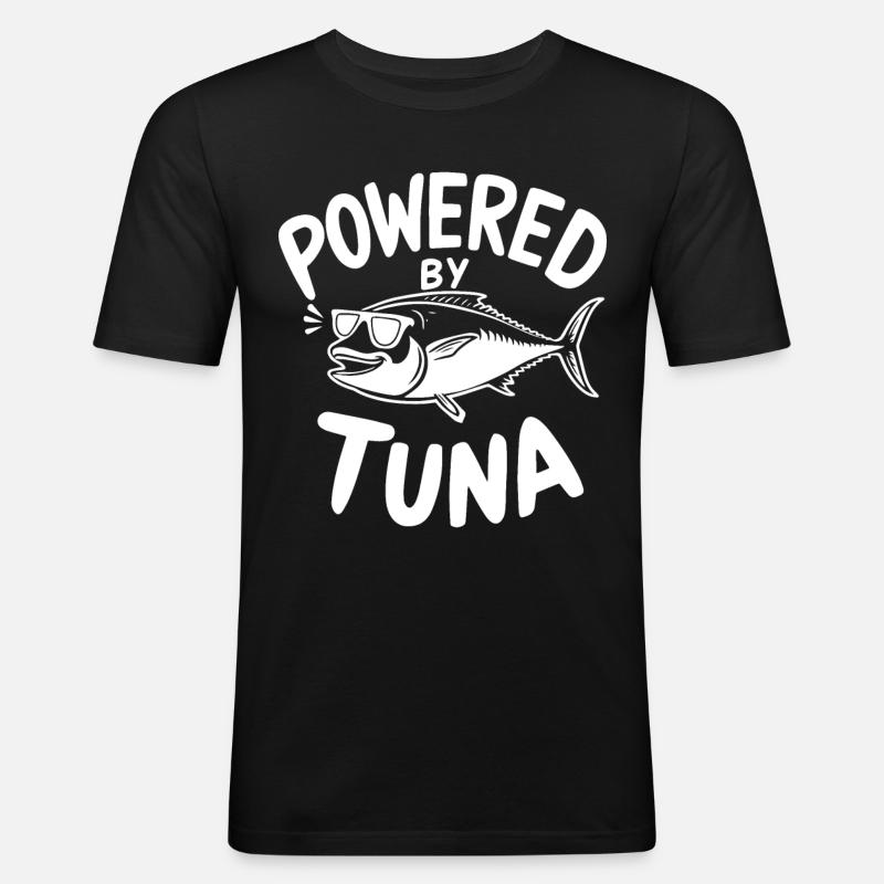 Thunfisch - Männer Slim Fit T-Shirt - Schwarz