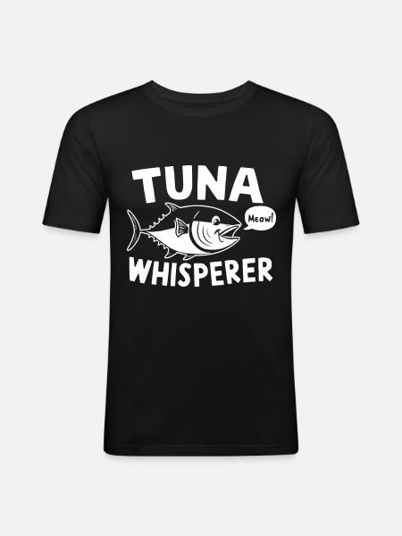 Thunfisch - Männer Slim Fit T-Shirt - Schwarz