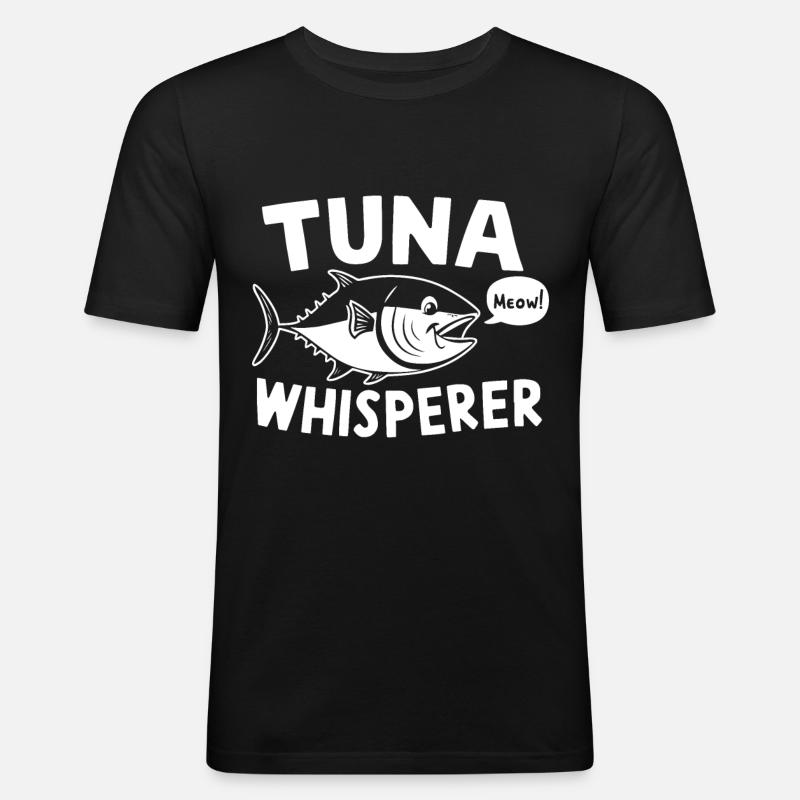 Thunfisch - Männer Slim Fit T-Shirt - Schwarz