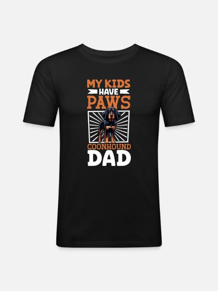 Black and Tan Coonhound Dad - Men's Slim Fit T-Shirt - black