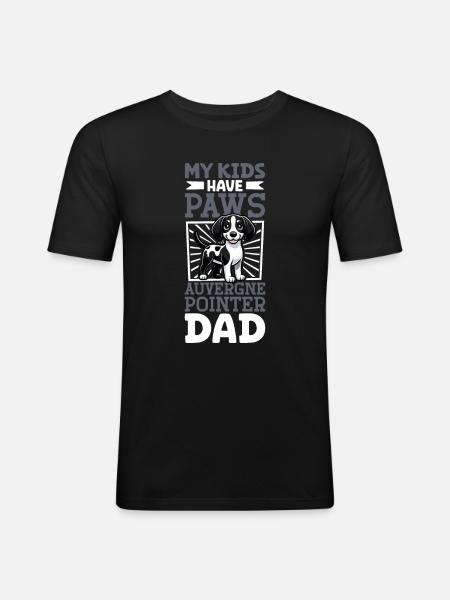 Braque d'Auvergne Papa - Men's Slim Fit T-Shirt - black