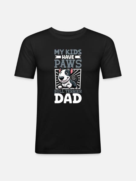 Bull Terrier Dad - Men's Slim Fit T-Shirt - black