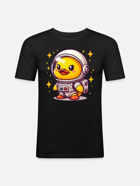 Astronaut Duck, Yellow Rubber Duck & Rubber Duck - Men's Slim Fit T-Shirt - black