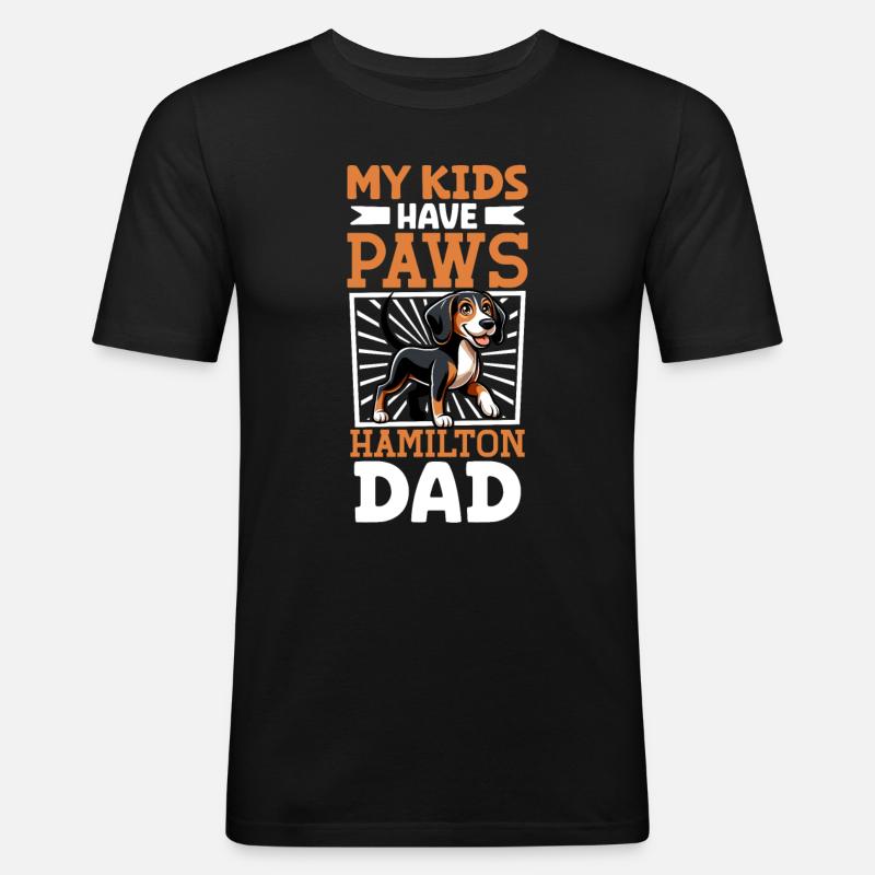 Hamiltonstövare Papa - Männer Slim Fit T-Shirt - Schwarz