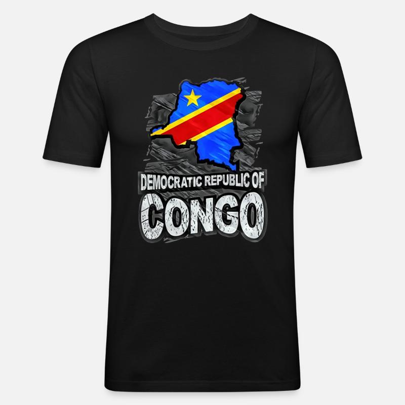 Kongo - Männer Slim Fit T-Shirt - Schwarz