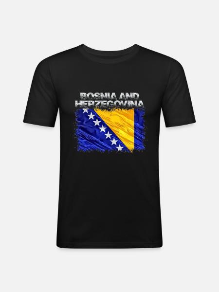 Bosnie-Herzégovine - T-shirt près du corps Homme - noir
