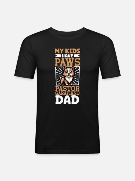 Pastor Garafiano Papa - Männer Slim Fit T-Shirt - Schwarz
