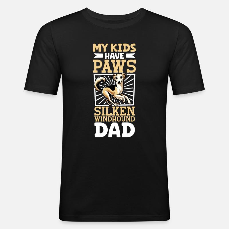 Silken Windhound Dad - Men's Slim Fit T-Shirt - black