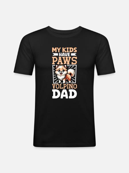 Volpino Italiano Papa - Men's Slim Fit T-Shirt - black