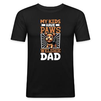 Welsh Terrier Dad - Men's Slim Fit T-Shirt - black - Front - Nik (191cm)