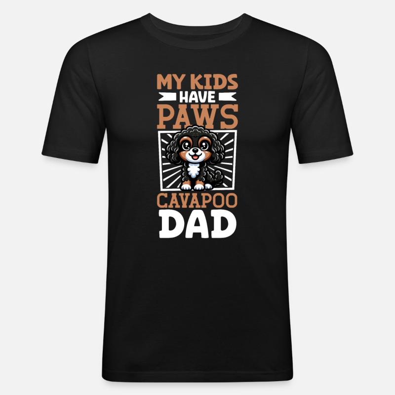 Cavapoo Papa - Men's Slim Fit T-Shirt - black