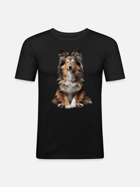 Shetland Sheepdog - Men's Slim Fit T-Shirt - black