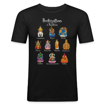 Bodhisattvas - Buddhist Gods - Men's Slim Fit T-Shirt - black - Front - Nik (191cm)