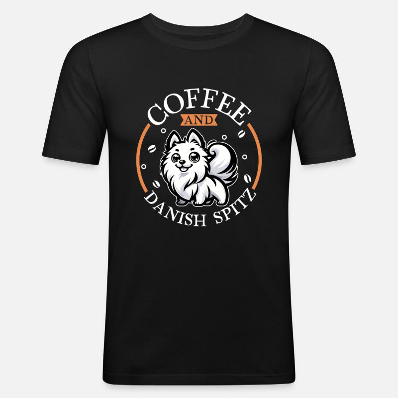 Coffee and Danish Spitz - Men's Slim Fit T-Shirt - black
