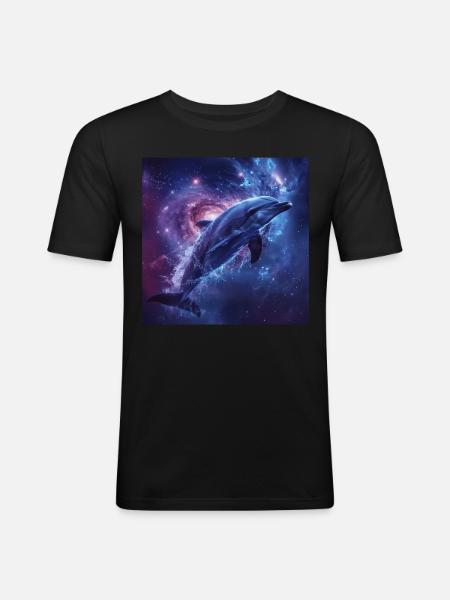 Dolphin - Men's Slim Fit T-Shirt - black