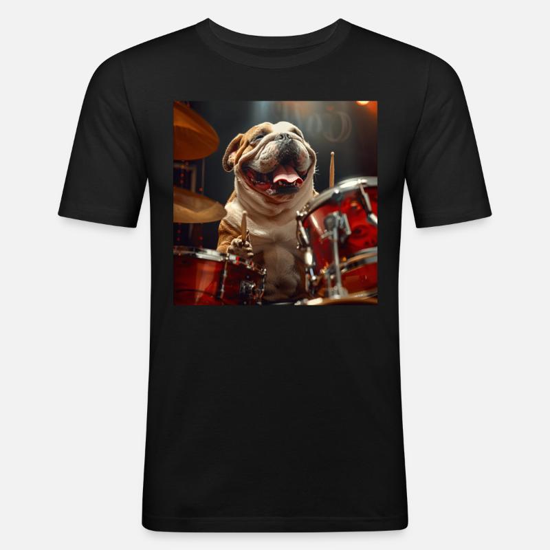 Hund - Männer Slim Fit T-Shirt - Schwarz
