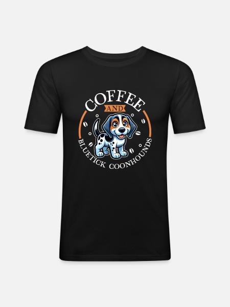 Coffee and Bluetick Coonhound - Men's Slim Fit T-Shirt - black