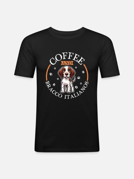 Coffee and Bracco Italiano - Men's Slim Fit T-Shirt - black