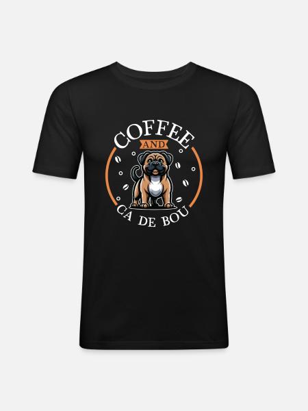 Coffee and Ca de Bou - Men's Slim Fit T-Shirt - black