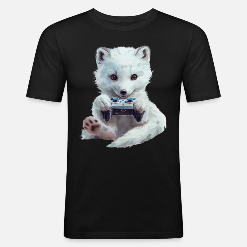 Polar fox - Men's Slim Fit T-Shirt - black
