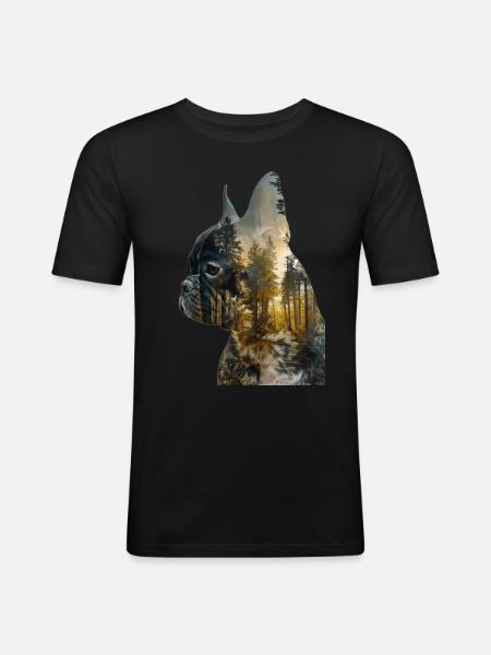 Fransk bulldog - Herre Slim Fit T-Shirt - sort