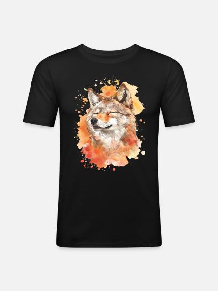Wolf - Men's Slim Fit T-Shirt - black