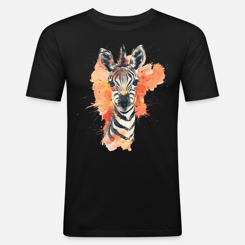 Zebra - Men's Slim Fit T-Shirt - black