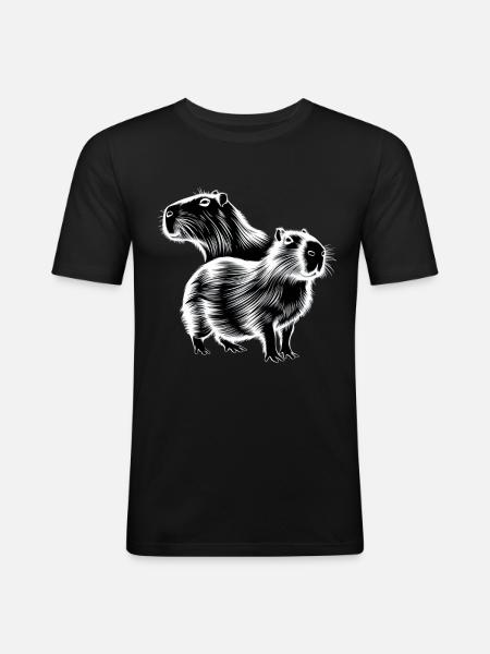 Capybara - Men's Slim Fit T-Shirt - black