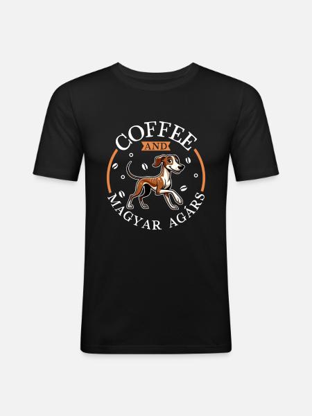 Coffee and Magyar Agár - Men's Slim Fit T-Shirt - black
