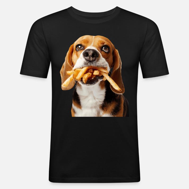 Beagle - Männer Slim Fit T-Shirt - Schwarz