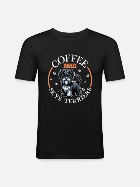 Coffee and Skye Terrier - Men's Slim Fit T-Shirt - black