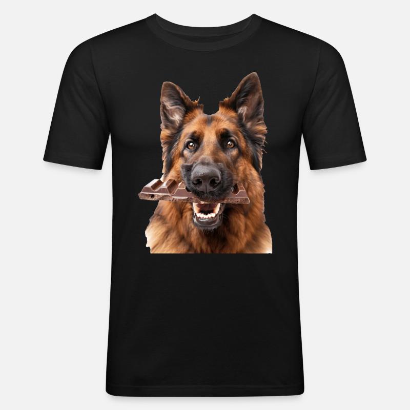 Deutscher Schäferhund - Männer Slim Fit T-Shirt - Schwarz